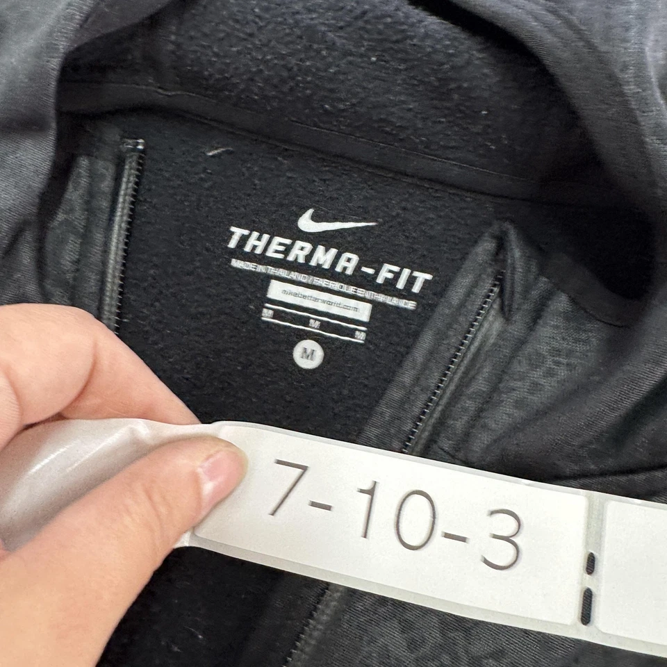 Толстовка с капюшоном женская Nike Therma-Fit средняя черная флисовая на молнии тренировочная 685672-010 - Изображение 3 из 4