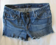 Ladies "Vigoss" Size W28 (W29xL2.5)Blue, Low Rise, Jagger, Frayed Hem, Shorts