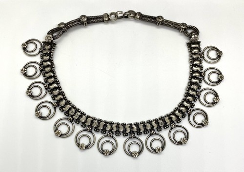 Collar de Colección Rajasthan India Plata Esterlina Hecho a Mano 15,1/2"" 74 g - Imagen 4 de 17