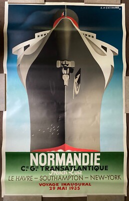 Large Normandie French Line Poster by A.M. Cassandre | eBay