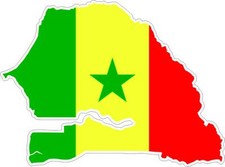 Autocollant Sticker F&uuml;r Auto Haftend Vinyle Flagge Karte Senegal