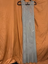 Garage Netted Rhinestone Maxi Dress Grey Size Large