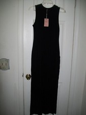 Women's Size S Tencel Jersey Sleeveless Tank Maxi Black Dress NEW by Quince
