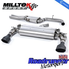 Milltek Audi RS3 8v Sportback Cat Back Exhaust 3" VALVED Res Black Oval SSXAU590