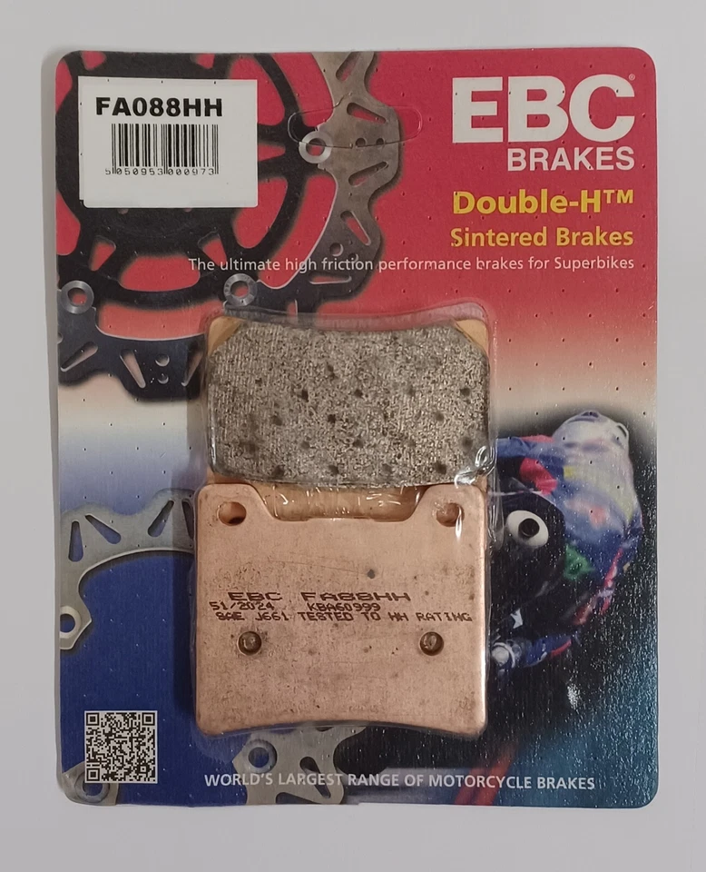 Спеченные передние дисковые тормозные колодки EBC (2 комплекта) подходят для YAMAHA VMAX 1200 (1991–1992 гг.) - Изображение 2 из 4