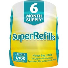 Diaper Pail Genie Super Refills 6 month supply 4 pack New Sealed