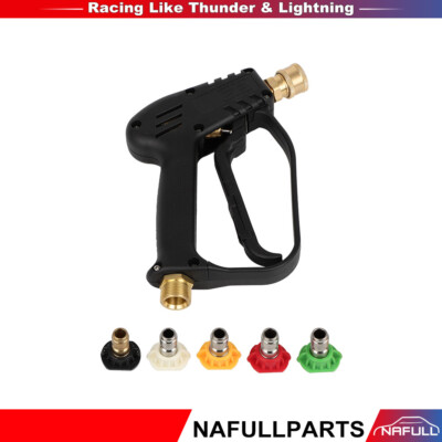 #ad 3 8quot; Pressure Washer Short Gun Inlet Car Wash Foam Spray Wand M22 14mm 5 Nozzle $24.54