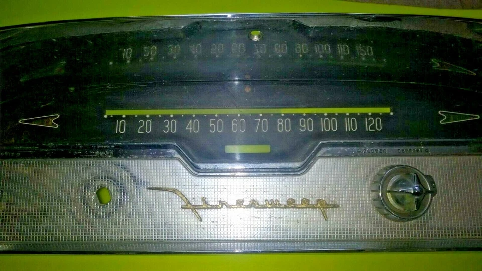 57 58 DeSoto Dash Bezel Firesweep headlight ignition defrost speedometer turn - Image 3 of 4