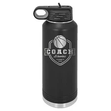 Mato & Hash 32oz Basketball Coach Laser Engraved Water Bottle