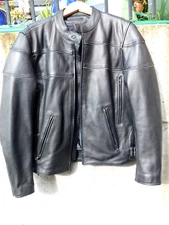 VINTAGE,WILSON LEATHER,"OPEN ROAD"BLACK LEATHER, MOTO/MOTORCYCLE JACKET,Sz SMALL