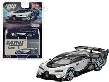 BUGATTI VISION GRAN TURISMO SILVER MET. 1/64 DIECAST MODEL CAR MINI GT MGT00369