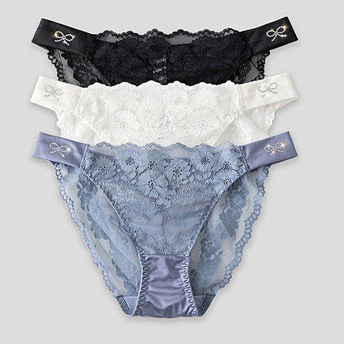 Rhinestone Panties Women Sexy Ice Silk G-string Briefs Thongs Underwear Lingerie - Picture 18 of 26