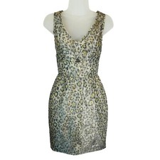 NWT Z Spoke Zac Posen Leopard Print Dress Size 4 Green Cocktail Wedding Guest