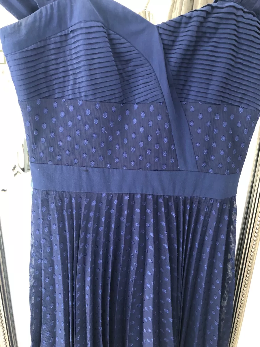 Navy blue pleated clearance dress