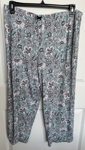 NWT XL Turquoise Black Pink Paisley Pajama Pants Bottoms Only NEW - Picture 3 of 5