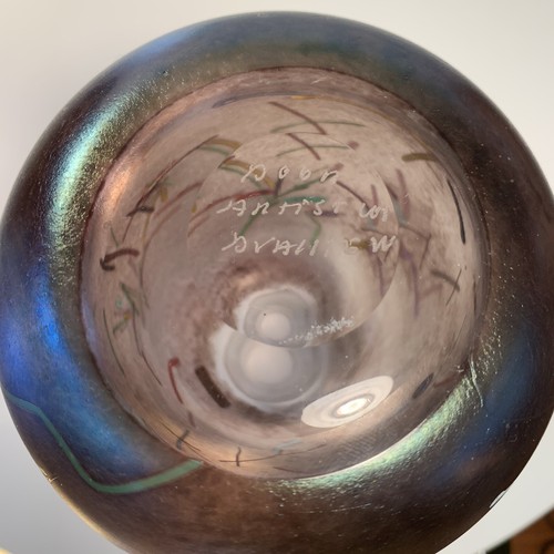 Boda Bertil Vallien Artist Collection Iridescent Tornado Art Glass Vase - Picture 10 of 11