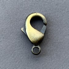 Medium Lobster Claw Clasps 15mm Antique Brass Plated Alloy Q10 Per Pkg