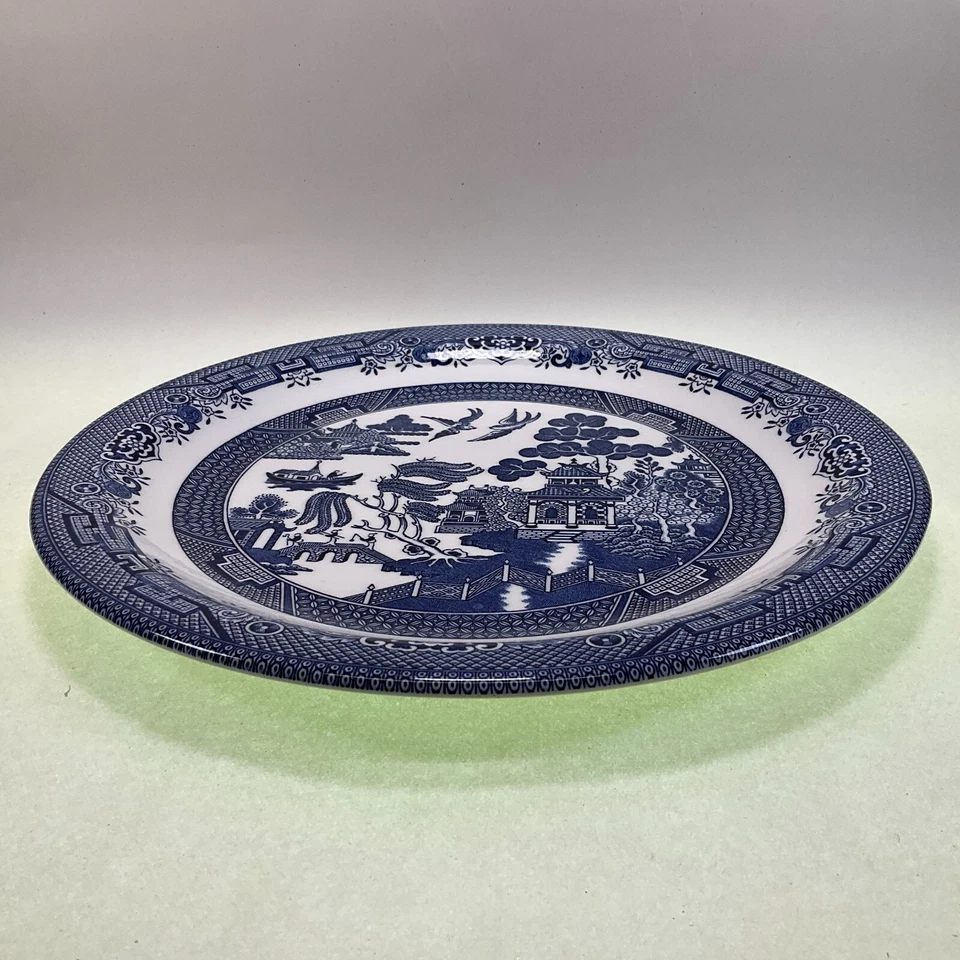 Churchill Blue Willow 12 3/4" Chop Plate - Vintage England - Image 3 of 4