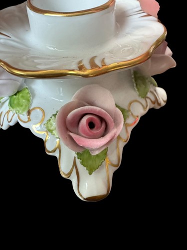 Vintage AK Kaiser Kerzenständer goldbesetzt floral Porzellan Made in W. Germany - Bild 12 von 15