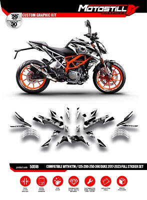 FIT FOR KTM DUKE 125-200-250-390 / 2017 - 2022 GRAPHIC STICKER SET
