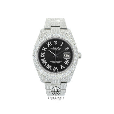 Rolex Datejust II 126300 Stainless Steel 41MM Full Diamond Watch 25.5Ct