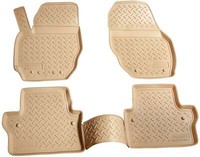 3D Gummi Fussmatten Passend FüR Volvo S80 II AS BJ 2006 - 2016 Beige Mit Rand