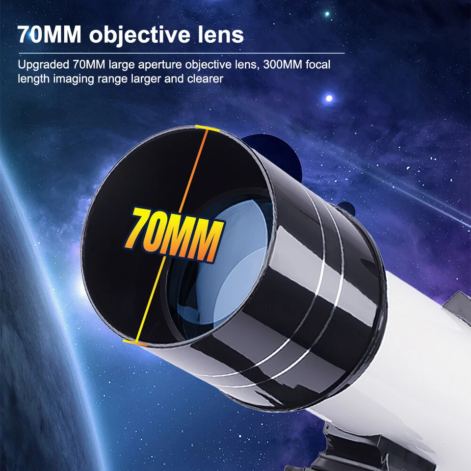 300mm Astronomical Telescope 150X with Phone Adapter for Beginner Moon Watching - Image 2 of 4