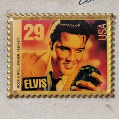 Vintage 1993 Elvis Presley Postage Stamp Design Pin Collector's