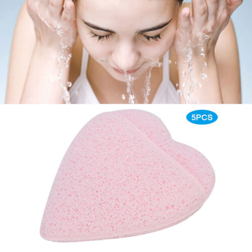 Heart shaped Face Cleaning Sponge Exfoliating Makeup Removal Face Washing Pads