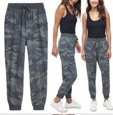 Splendid Medium Joggers Sweatpants Camo Rayon Pockets Women Camouflage