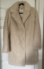Eliza J Womans Faux Fur Dressy Coat Outerwear Size Small