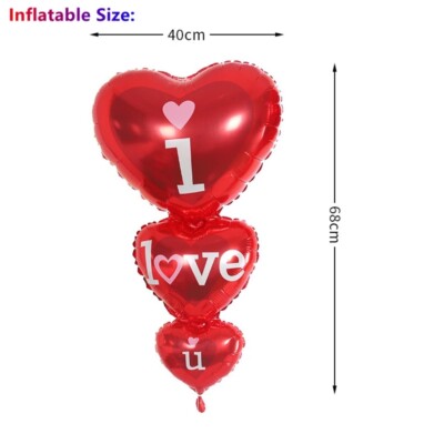 Foil Balloon Heart Shape LOVE Birthday Wedding Party Anniversary Helium ...