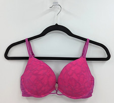 Vintage Victoria's Secret Bra Women's 36B Purple Lace Push Up-READ