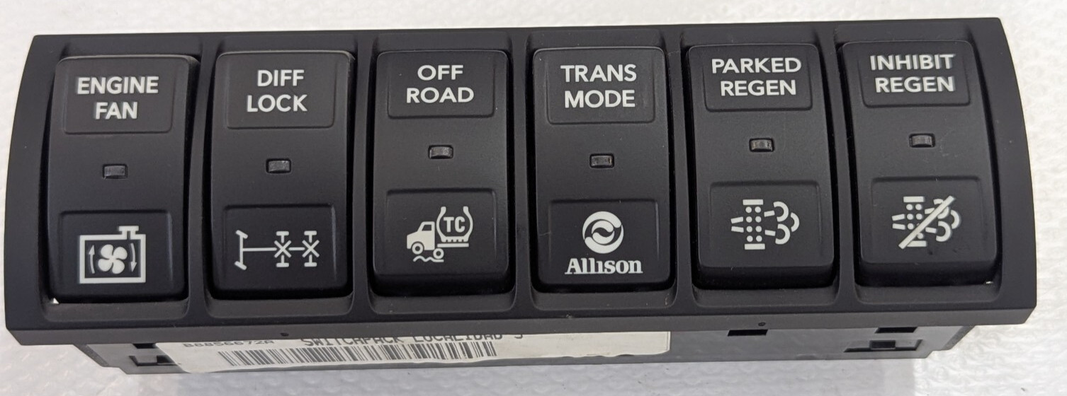 4057689C4 International LT625 6 Pack Rocker Switch Panel Multiplex DIN New T/O 6