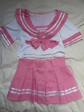 Anime Sailor Schuluniform Set Rosa/Weiß Seif...