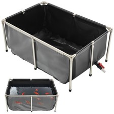 VEVOR Canvas Fish Pond Above Ground Koi Tank 126.8 Gal with Clear Viewing Panel