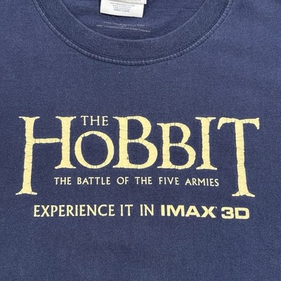 The Hobbit Battle of the Five Armies IMAX 3D Promo T-Shirt Large Navy GUC LOTR
