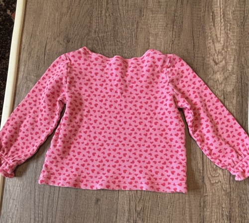 Hanna Andersson Girls Waffle Heart Long Sleeve Shirt Top Size 100 (girls 4) - Picture 2 of 5