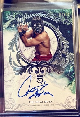  # 1/10 The Great Muta 2025 Topps Royalty WWE Influential Ink Auto Bookend SSP