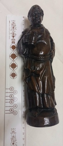 Vintage braune Mönchsfigur aus Holz. Gebrauchter Zustand. Gr. S. Schön. - Bild 9 von 11