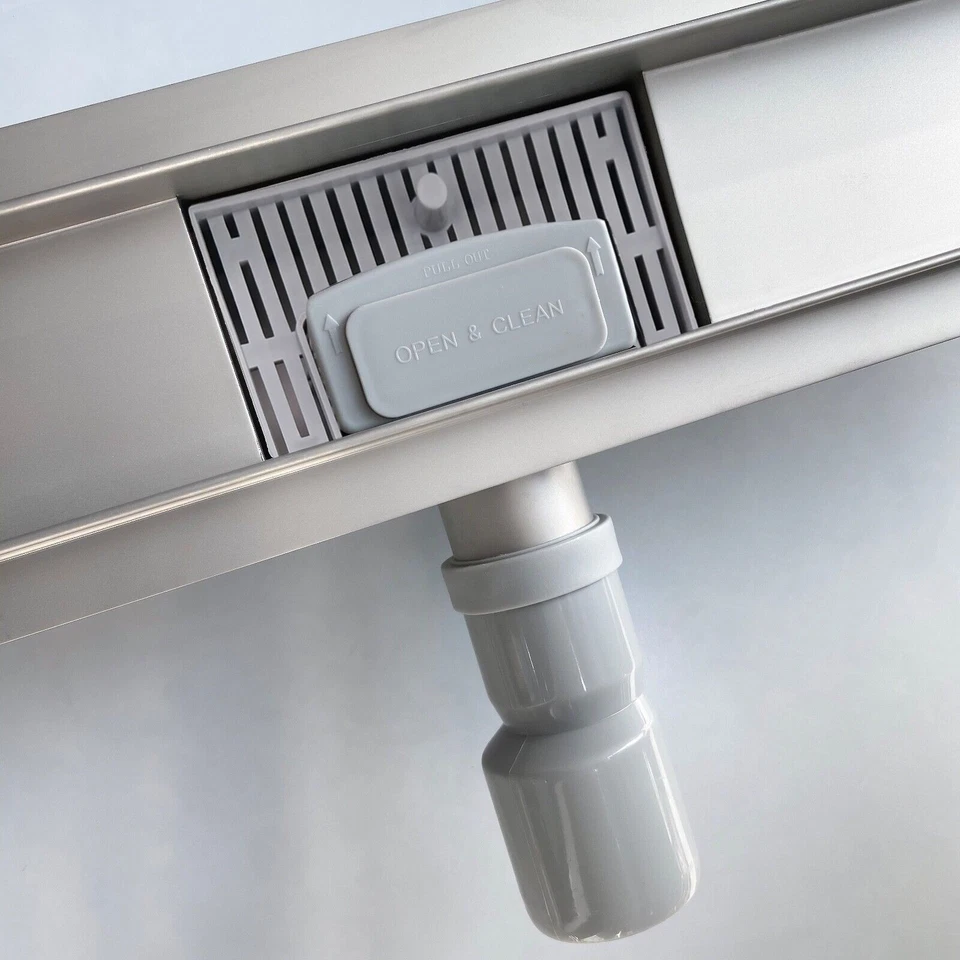 CANALINA CANALETTA DOCCIA ACCIAIO INOX SCARICO PAVIMENTO GRIGLIA BOLLE 60-100CM - Immagine 4 di 4