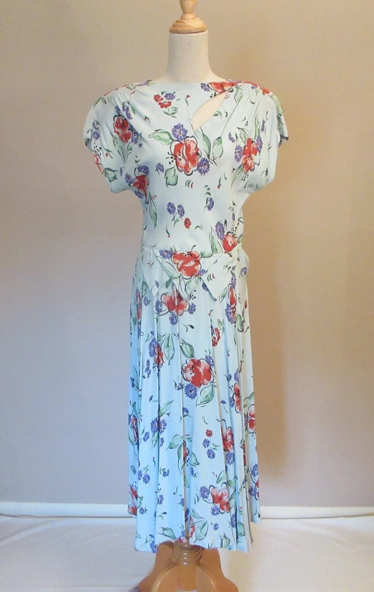 slim fit dress slacks Green 1940s Lapel Buttoned Solid Dress