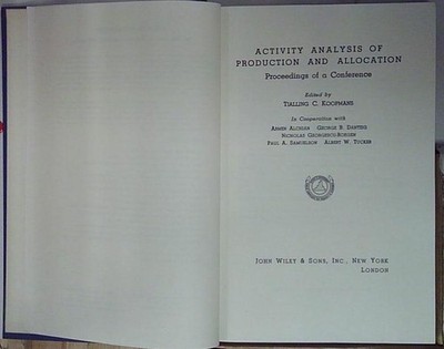 Koopmans ACTIVITY ANALYSIS OF PRODUCTION AND ALLOCATION