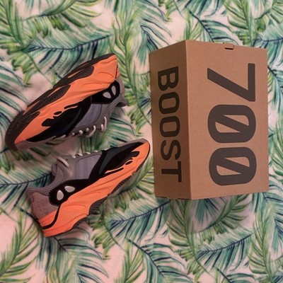 adidas Yeezy Boost 700 Gray Orange Black Men's Low Top Athletic Sneakers