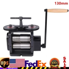 130mm Manual Rolling Mill Machine Wire Flat Pattern Sheet Metal Jewelry Tool US