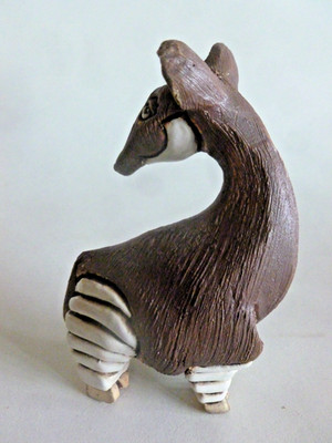 VTG/RET 1970's Artesania Rinconada Handcarved Clay Okapi Figurine From Uruguay