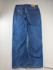 Vintage Levis 501 USA 36X32 Men's 80s Straight Dark Wash Distressed 38X32 