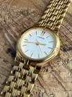 Vintage Lorus Ladies Watch White Dial Gold Tone Quartz Working - Needs Battery