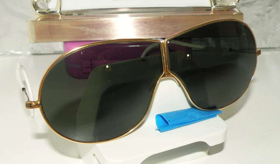 GAFAS DE SOL ÓPTICAS AMERICANAS VINTAGE AÑOS 20 SPORTGLAS AVIATOR/MOTOCICLETA 1/10 12K GF Foto 3 de 4