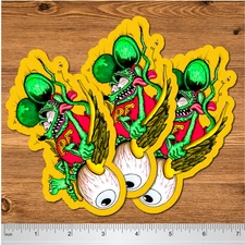 Rat Fink Flying Eyeball Stickers 6” Hot Rod Kustom Kulture Vinyl Decal 3-Pack
